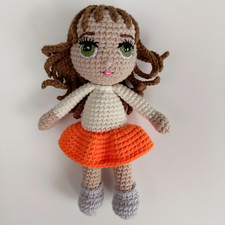 CROCHET DOLL. HANDMADE DOLL. AMIGURUMI DOLL. SOFT STUFFED DOLL.