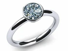 1 Ct Ice White Round Solitaire Moissanite Engagement Ring Sterling Silver Size 7