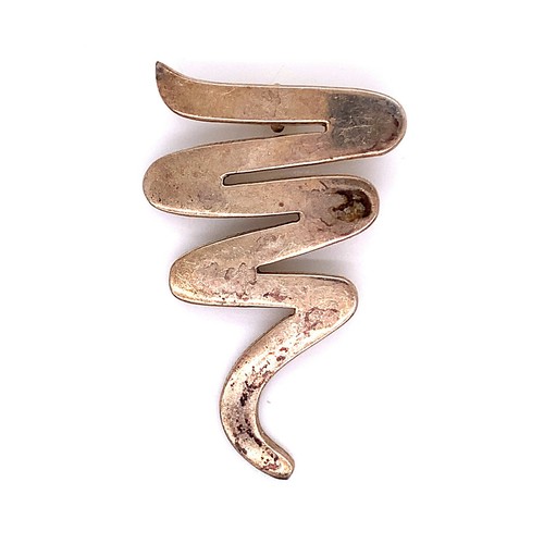 VTG Estate Mexico Sterling Silver Squiggle Pendant! 193
