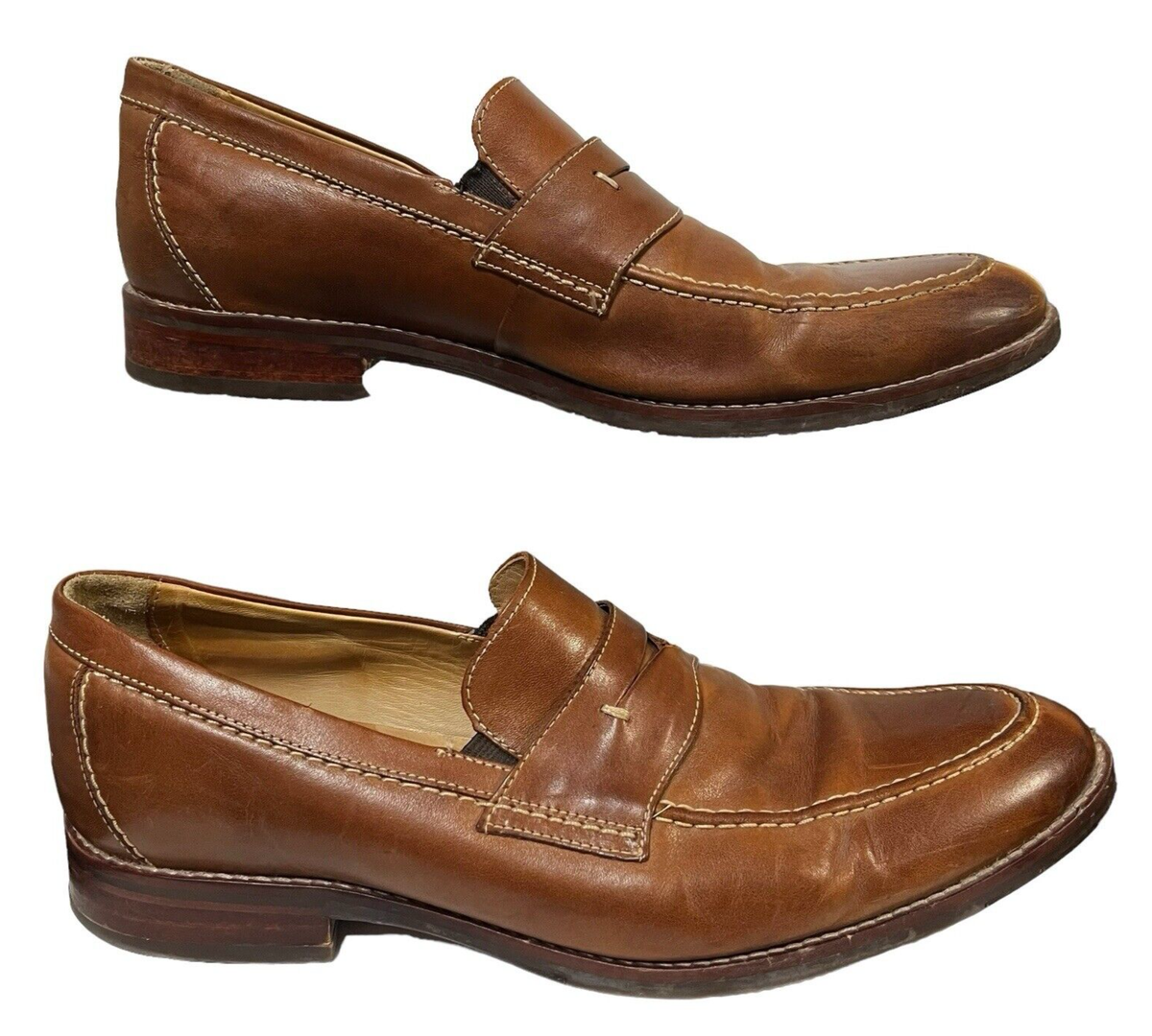 Johnston & Murphy Shoes Mens Size 9.5 Brown Leather Dress Penny Loafers 20-9592 Johnston & Murphy Casual Dress Shoes Brown Leather Penny  main image 2