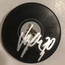 KAREL VEJMELKA SIGNED ARIZONA PHOENIX COYOTES HOCKEY PUCK W/ CASE COA