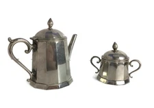 Demeyere  Belgium Iconic Creamer Set Sugar Bowl Milk Jar Marked  art deco antiqu