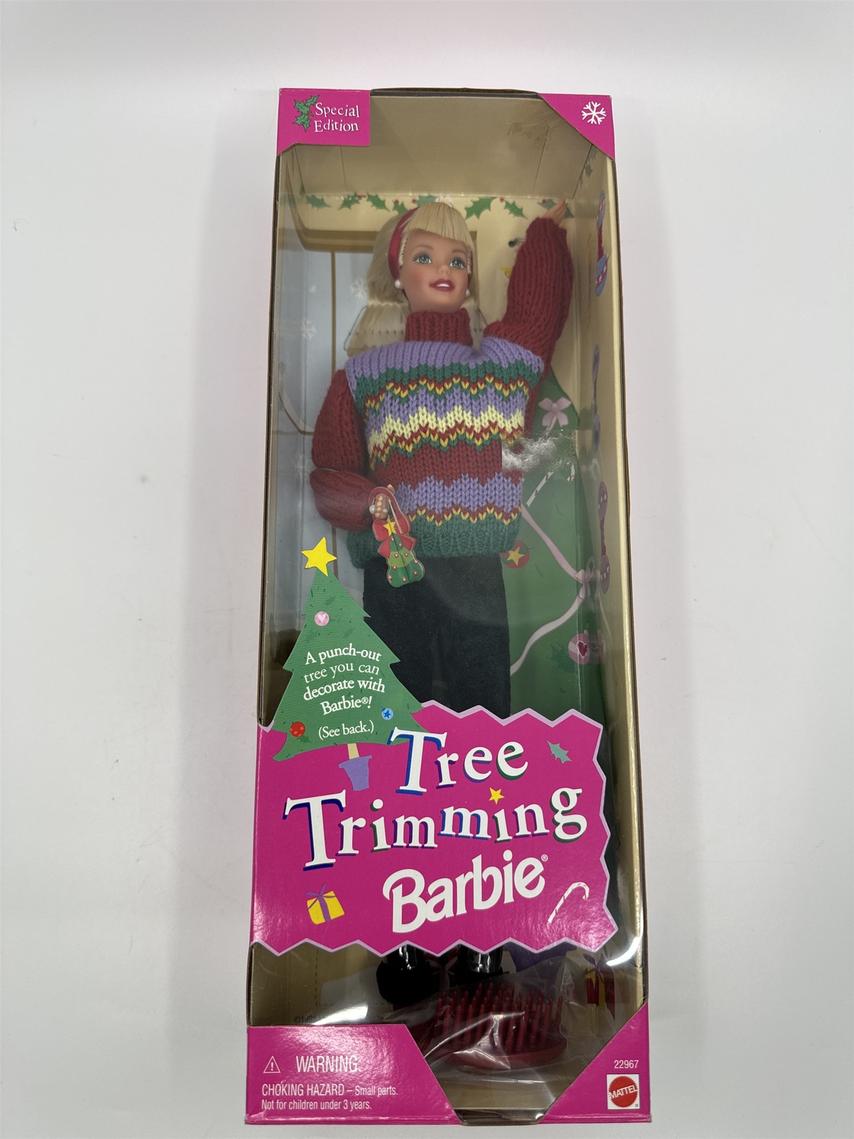 Vintage Special Edition Tree Trimming Barbie with Punch-out Tree By Mattel