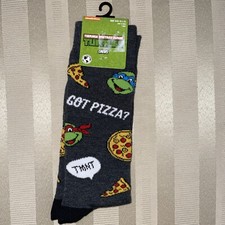TEENAGE MUTANT NINJA TURTLES GOT PIZZA MENS CREW SOCKS NEW 6.5-12