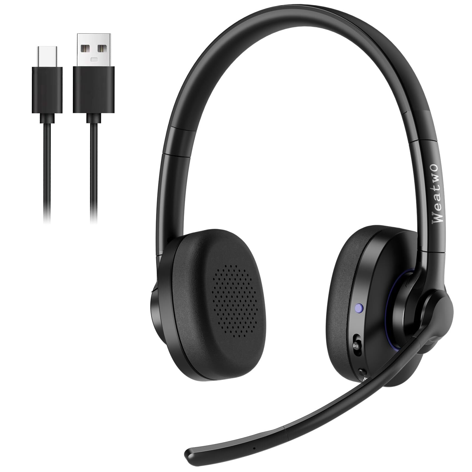 Wireless Bluetooth Headset V5.1 for Work with ENC CVC Noise Cancellation