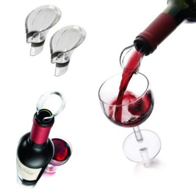 2 Stück Vacu Vin Wein Ausgießer schwarz Tropfschutz Flaschengießer Wine Server