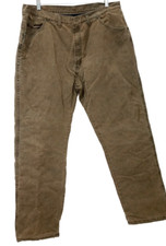 Men's Wrangler Rugged Wear Pants Jeans 38X31 Lined Outdoor Chore Work Brown