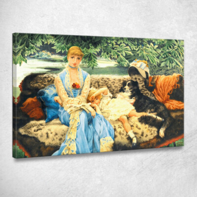 Tranquillo James Tissot, jts84 quadro stampato su tela