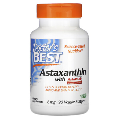 Doctor s Best Astaxanthin With AstaPure 6 mg 90 Veggie Softgels Gluten-Free,