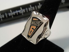 WILLYS SIX 1931 Nickel Silver Ring Enamel Chrome Radiator Medallion Choice Size