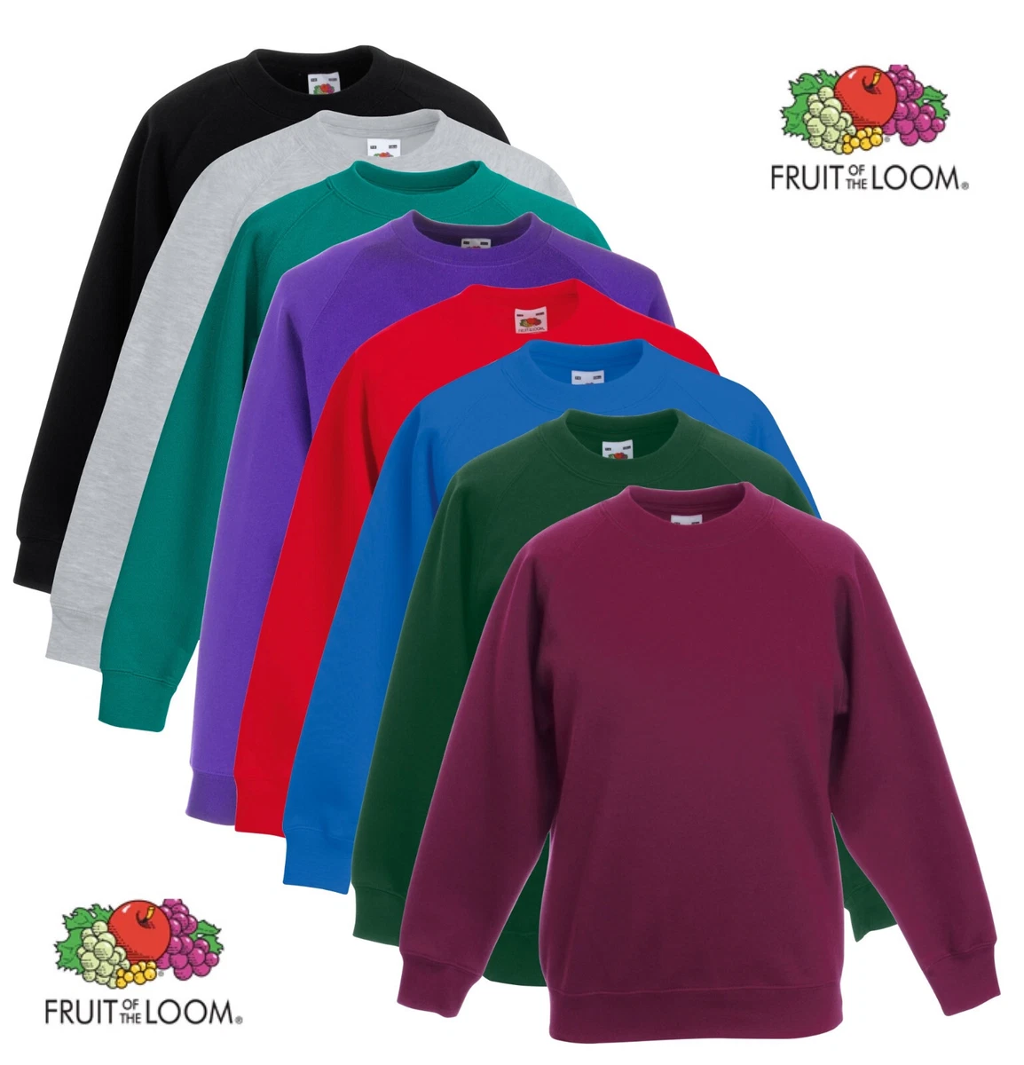 Fruit of the Loom Fleece Hoodie Sweatshirt Camicia, Felpa con Cappuccio, Blu Navy/Blu Pacifico, XS Bambino