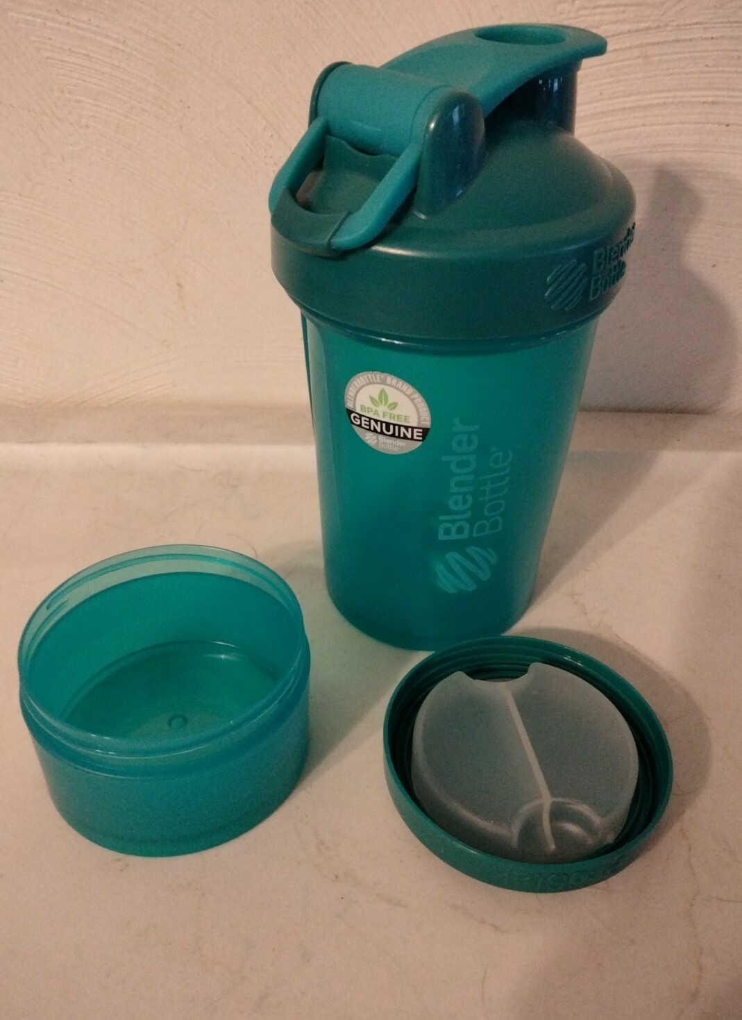 BLENDER BOTTLE-PRO STAK Prostack Green Pill/ Powder Compartments New ! 