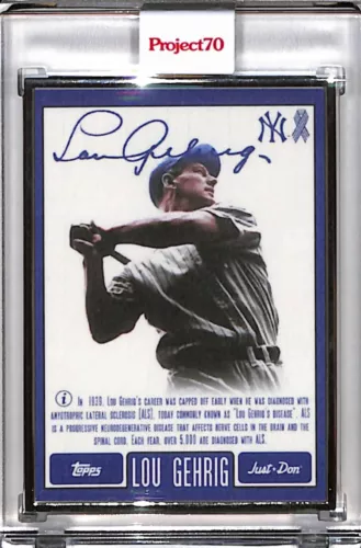 2021 TOPPS PROJECT 70 #636 LOU GEHRIG BY DON C P70 AP SILVER FRAME 51/51