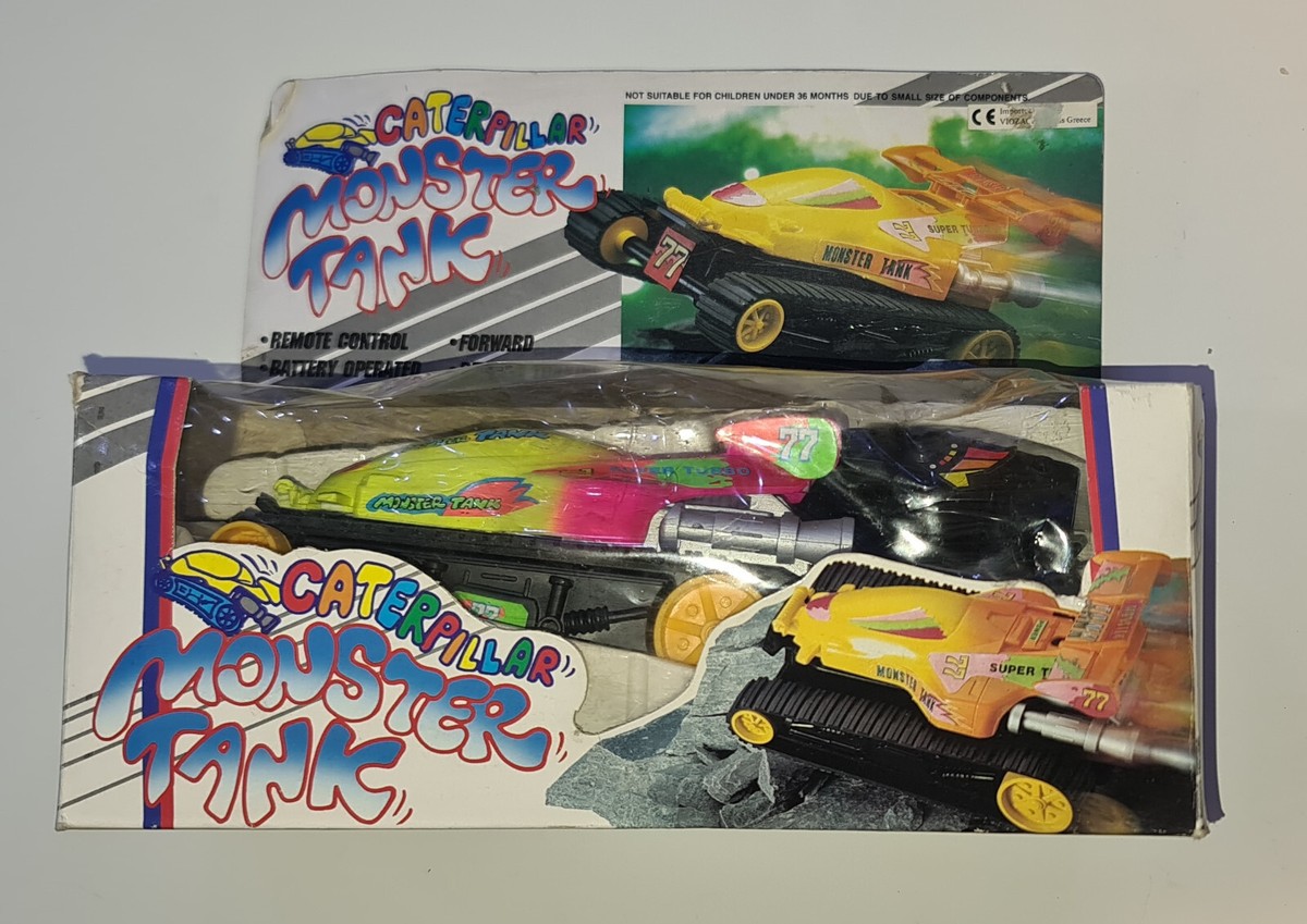 Vintage 90s CATERPILLAR MONSTER TANK 16 cm RC radio control model