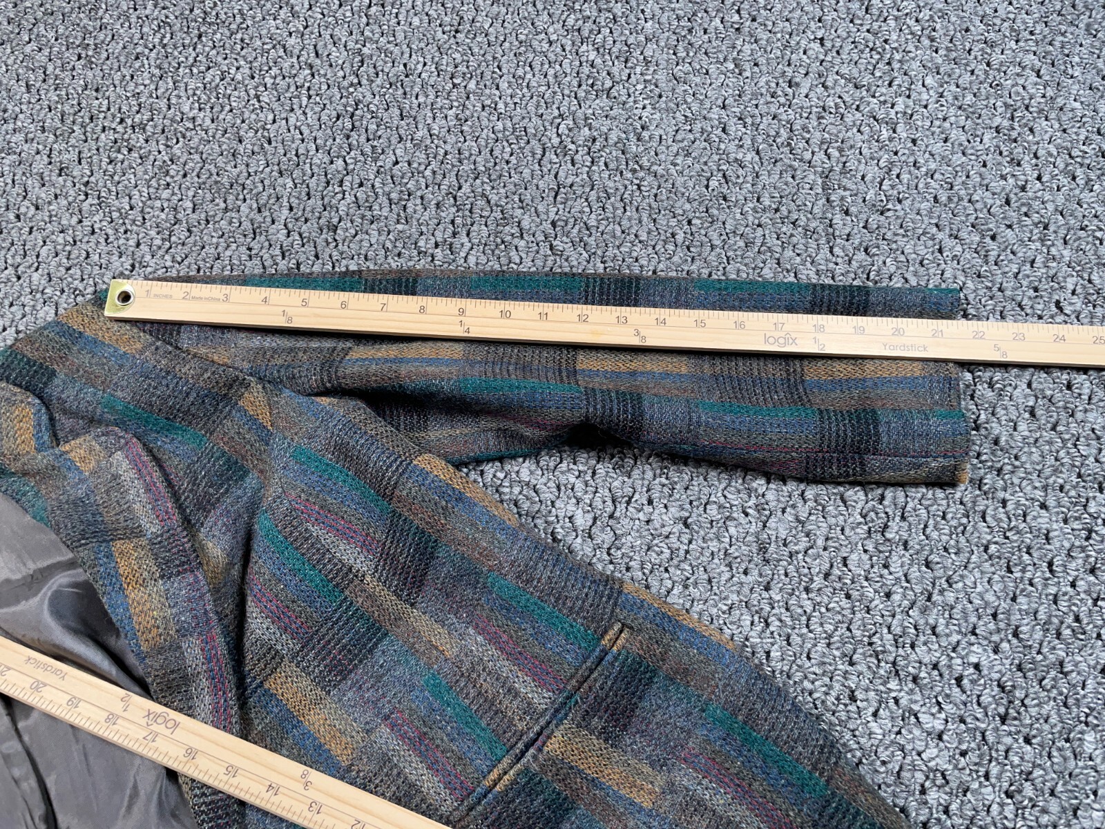 VTG Patchwork Plaid Pattern Wool Blazer Jacket Wo… - image 11