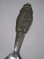 DANMARK w/ Country Outline PM Souvenir 5" Spoon by DFA DANA w/ FDG Torch Mark