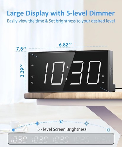 Super Loud Alarm Clock with Bed Shaker, Vibrating Alarm Clock for Heavy Sleepers - Picture 4 of 8