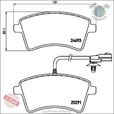 Kit Bremsbeläge Brembo Vorderachse für NISSAN NV250 RENAULT KANGOO