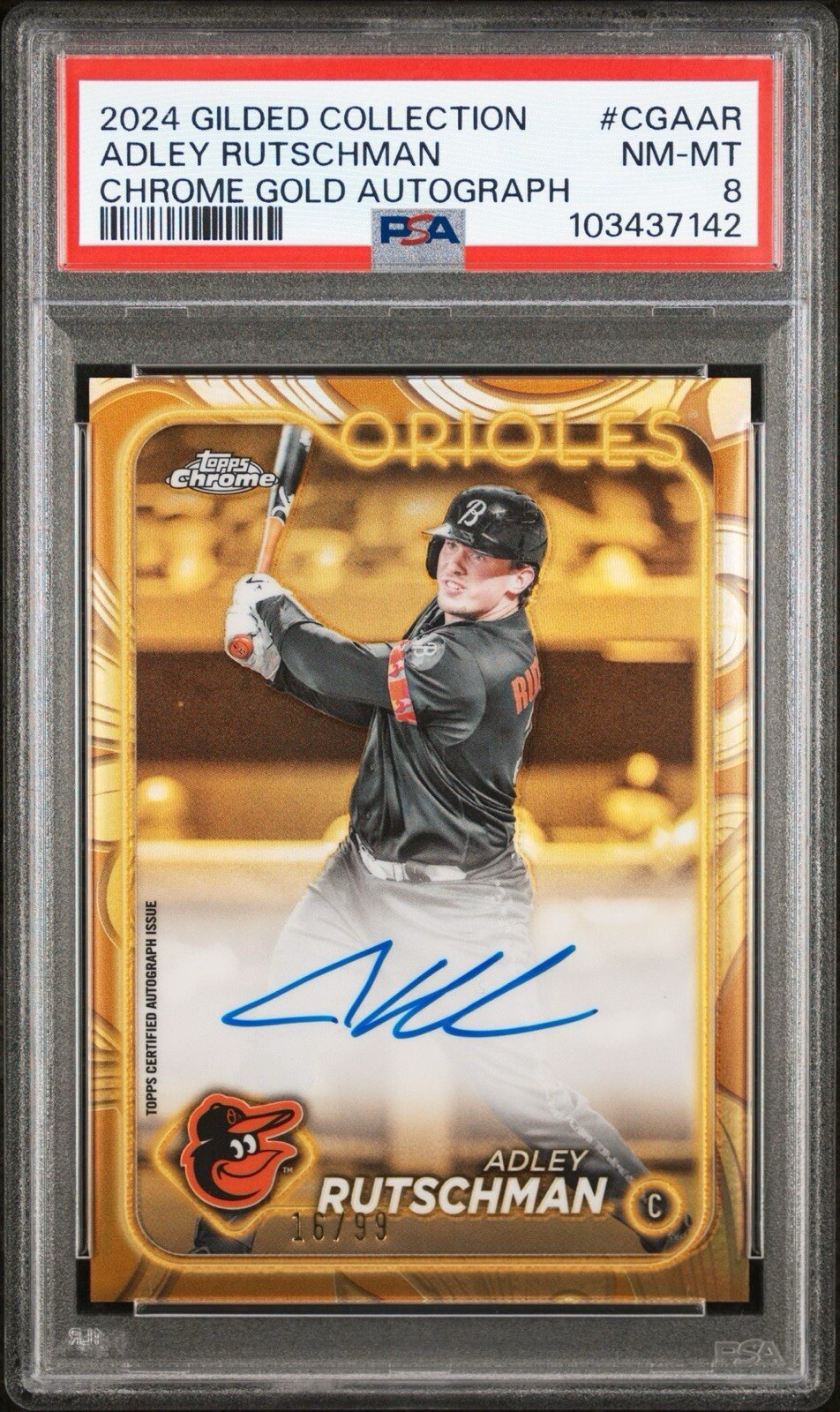 2024 Topps Gilded Collection Chrome Gold Autographs #CGA-AR Adley Rutschman /99