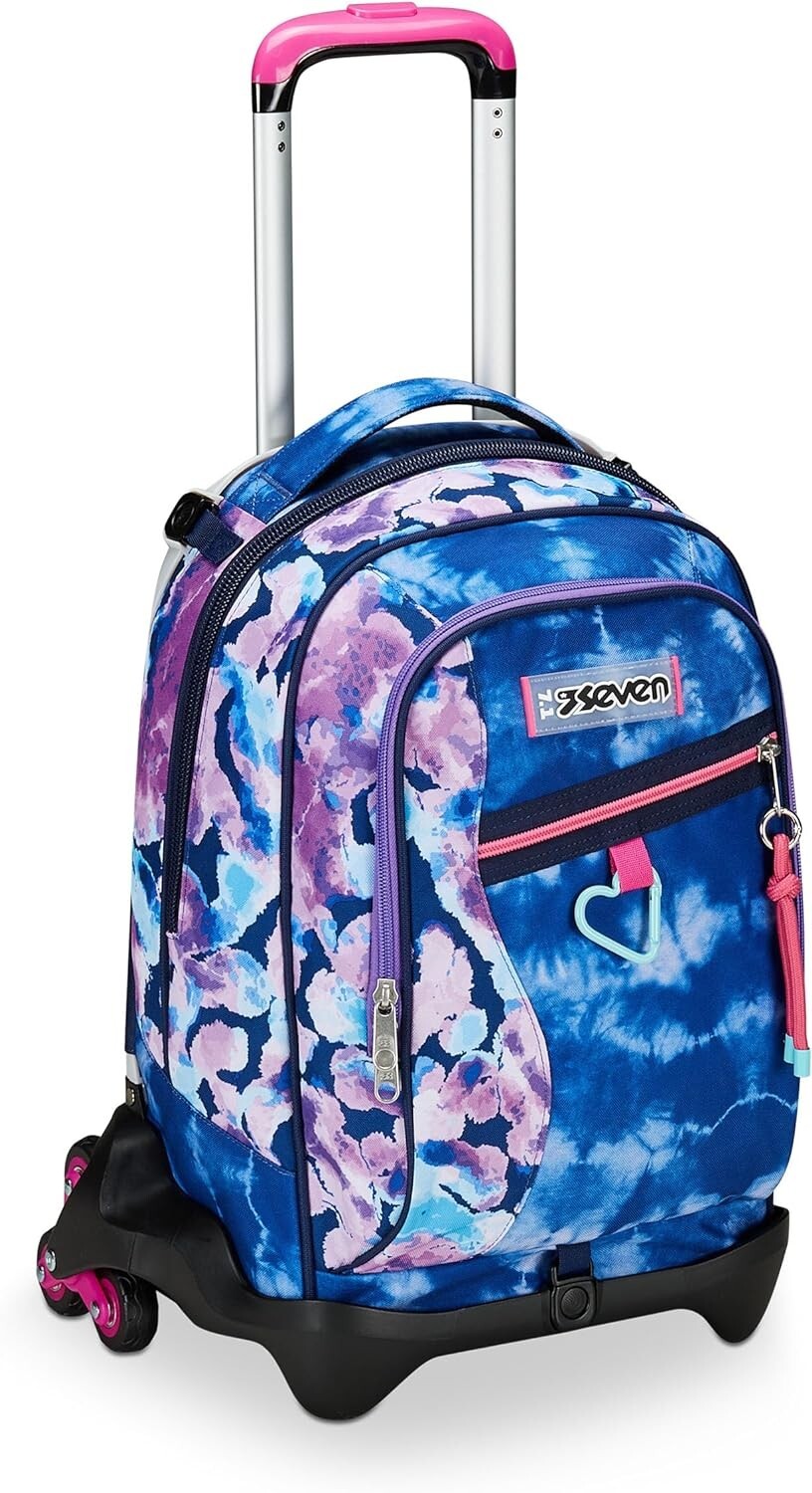 Zaino Scuola Trolley Jack 3 Ruote Viola Fucsia Custom Cloud Seven