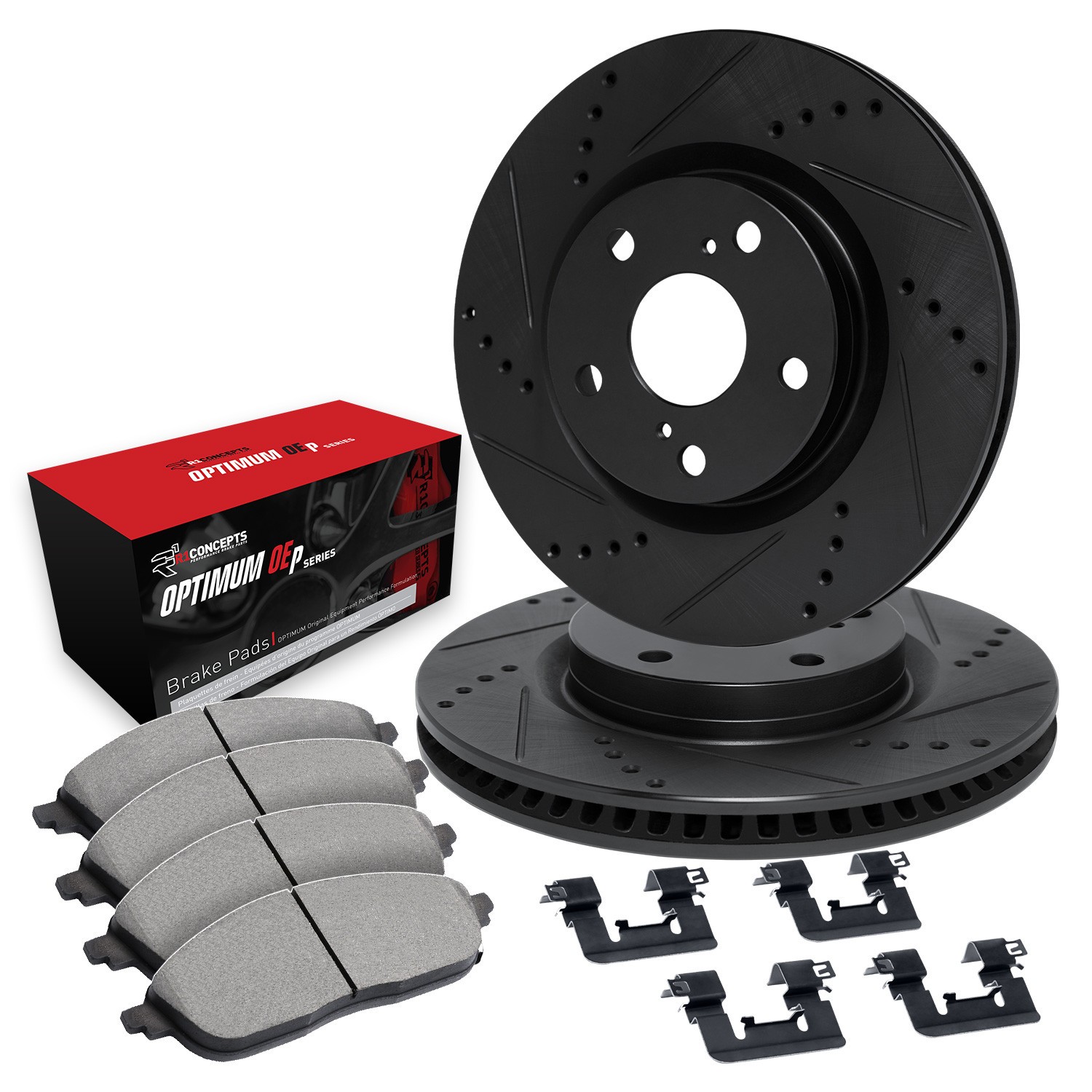 For Acura NSX 91-96 R1 Concepts Drilled & Slotted Front Brake Kit w Optimum Pads