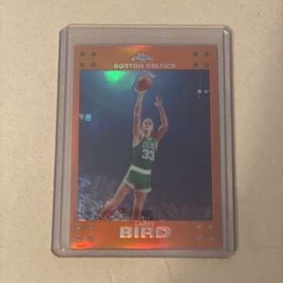 2007-08 Topps Chrome Larry Bird Orange Refractor 189/199  card # 105