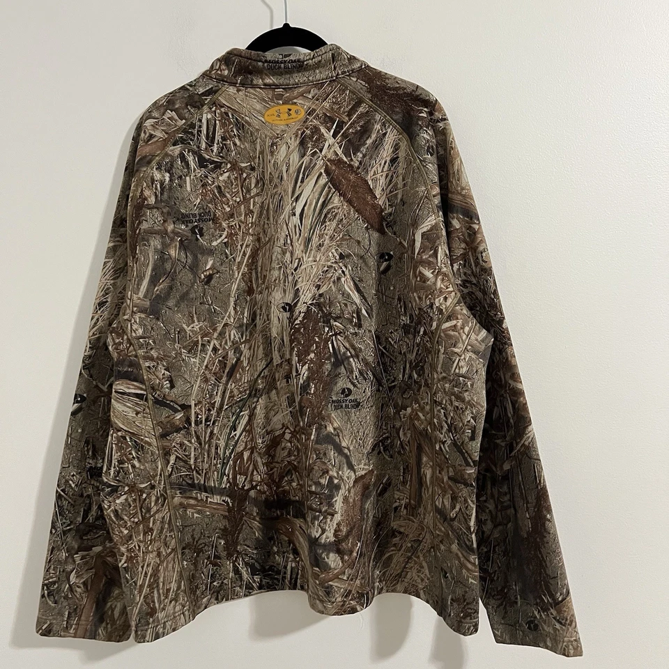 Under Armour Hunting Pullover Jacket Men XXL Half Zip Mossy Oak Tree Fleece Camo - Image 2 of 4