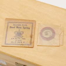 Hamilton NOS Factory Mainspring 8/0s No 7221 Part New Old Stock Watchmakers