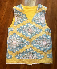Patchwork vintage handmade Quilted Vest 1960s size large