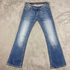 Rock Revival Lacey Faded Boot Cut Jeans Women's sz 28 Embellished Pockets Denim