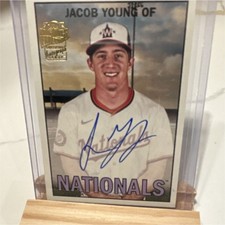 Topps 2024 Heritage Jacob Young Washington Nationals Hard Signed Autograph #94