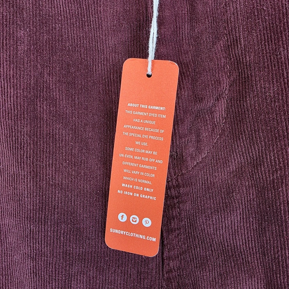 Pantalones Sundry Mujer 25 Borgoña Vino Pana Rayas Laterales Borde Leopardo Informal Foto 2 de 4