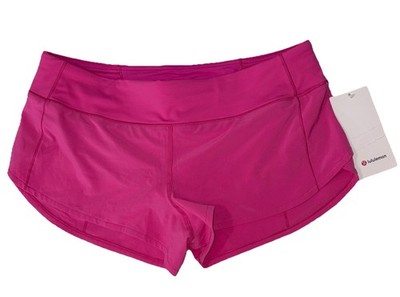 NWT LULULEMON SIZE 10 SPEED UP LOW RISE LINED 2.5  SONIC PINK AUTHENTIC 