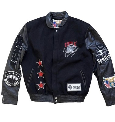 Jeff Hamilton Men's Black Blxst Before You Go Red Bull Records Varsity Jacket