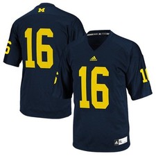 Michigan Wolverines NCAA Men's 16 Official Home Blue Football Replica Jersey