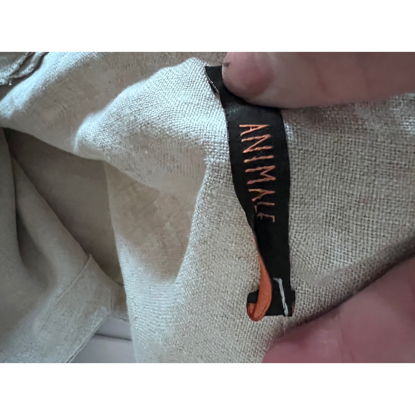 Animale  Linen Jumpsuit Sz S Wide Leg Beige Lagonlook Minimalist Brazil Crop