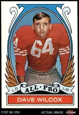 1972 Topps #282 Dave Wilcox All-Pro 49ers HOF Oregon 8.5 - NM/MT+