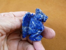 Y-GAR-572 Blue gray sodalite statue GARGOYLE gemstone figurine Gothic stone gem