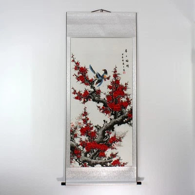 Rollbild Pflaumenblüte, Hängerolle, chinesische Bildrolle, asiatisches Wandbild - Bild 1 von 4