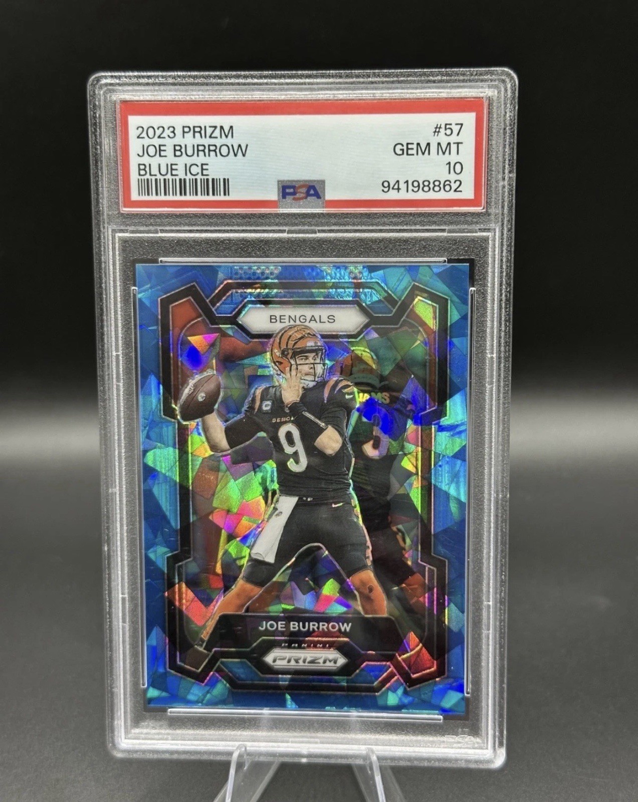 💎💎2023 Panini Prizm Joe Burrow #57 Blue Ice Prizm /99 PSA 10
