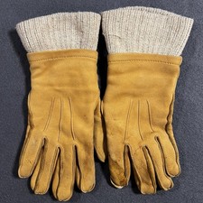 L.L. Bean Sta-Soft Deerskin Tan Leather Gloves w/ Wool Knit Inserts- Men's S