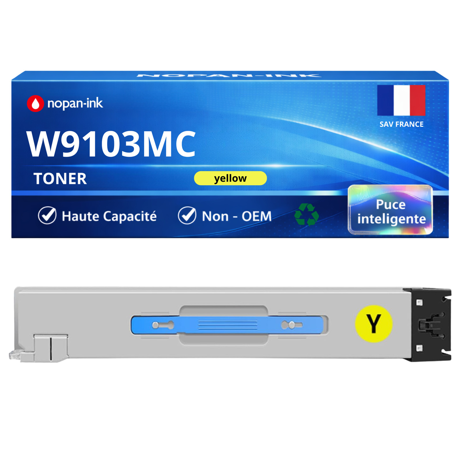 Toner compatible HP W9102MC jaune idéal pour les rapports de présentation en agence