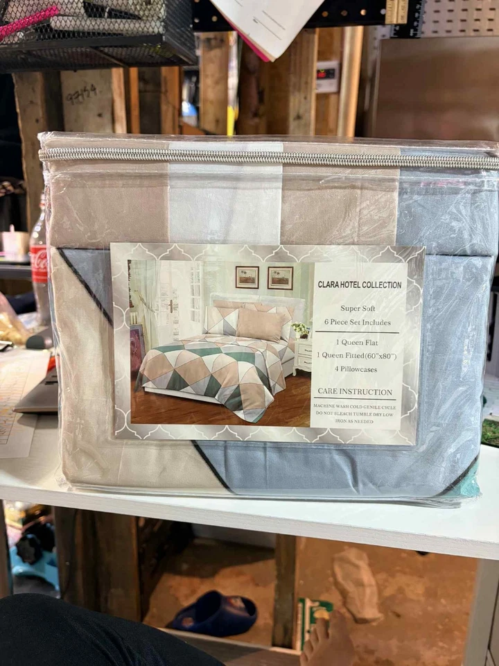 CLARA HOTEL COLLECTION 6 PIECES QUEEN SHEET SET WRINKLE FREE 100% COTTON TOUCH - Image 2 of 2