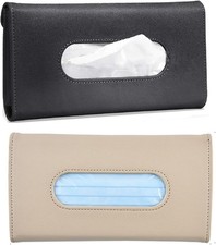 2 PCS Car Tissue Holder Sun Visor Napkin Holder with Tissue Refill Car Mask