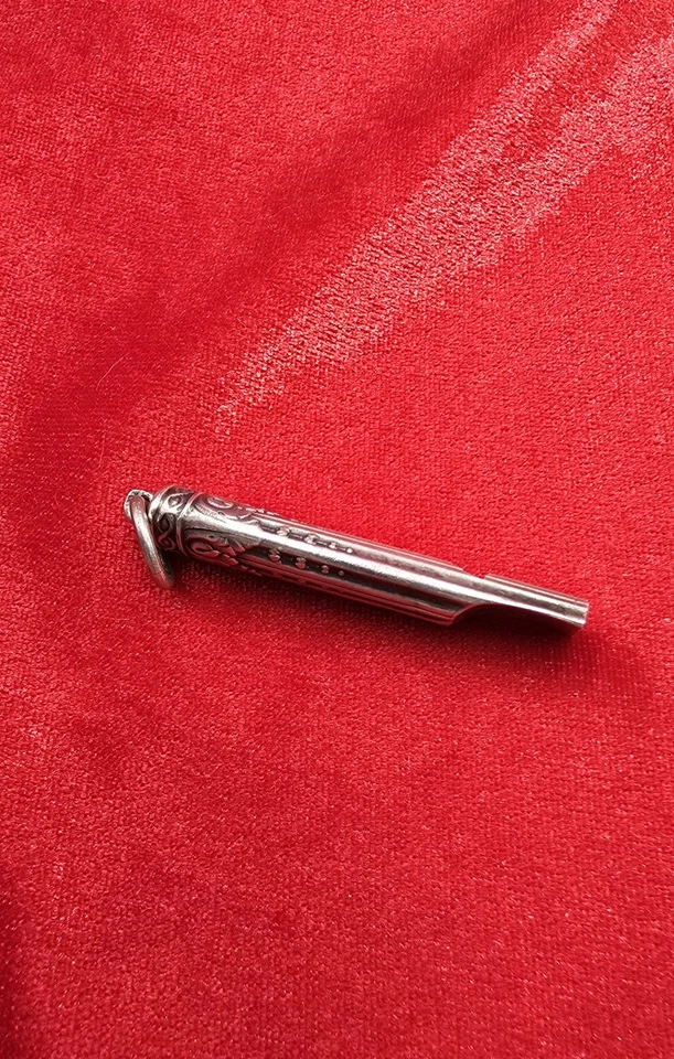 SIFFLET ANCIEN ARGENT MASSIF ANTIQUE WHISTLE STERLING SILVER - Photo 3/4