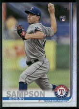 2019 TOPPS UPDATE #US219 ADRIAN SAMPSON RAINBOW FOIL TEXAS RANGERS RC