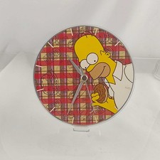 1999 The Simpsons Small Homer Simpson Clock For Wall Or Desk - Working