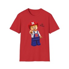 Big Red Mascot Nebraska Cornhuskers Go Big Red! Lego Figure T-Shirt Unisex