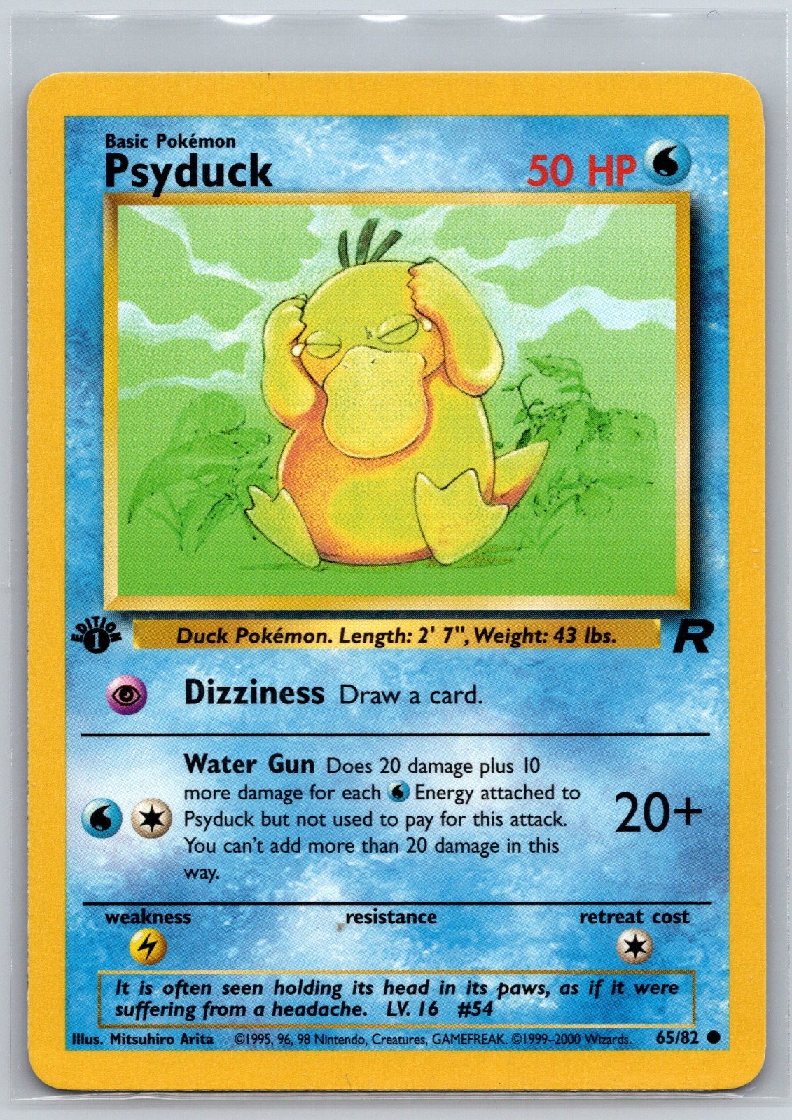 NM Psyduck 65/82 1st Edition Team Rocket Pokemon 2000