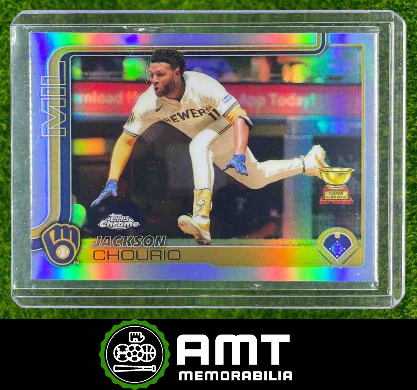 Jackson Chourio 2025 Topps Chrome Refractor Milwaukee Brewers #262